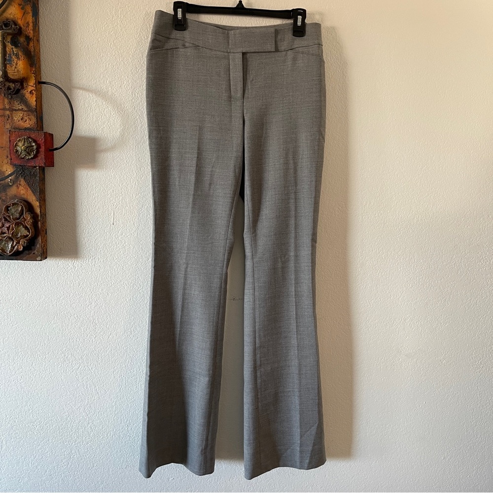 Like New White House Black Market Gray Wool Flare Leg Dress Pant 6L